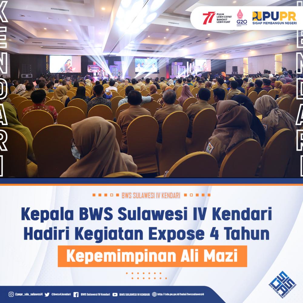 Kepala BWS Sulawesi IV Kendari Hadiri Kegiatan Expose 4 Tahun Kepemimpinan Ali Mazi